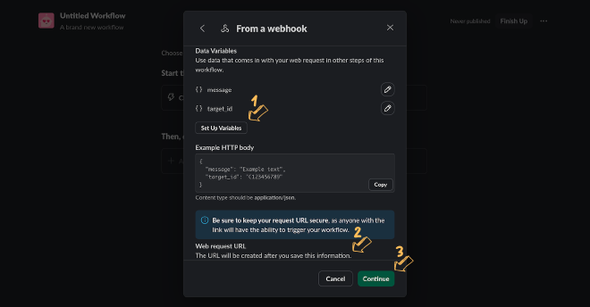 Slack: From a webhook